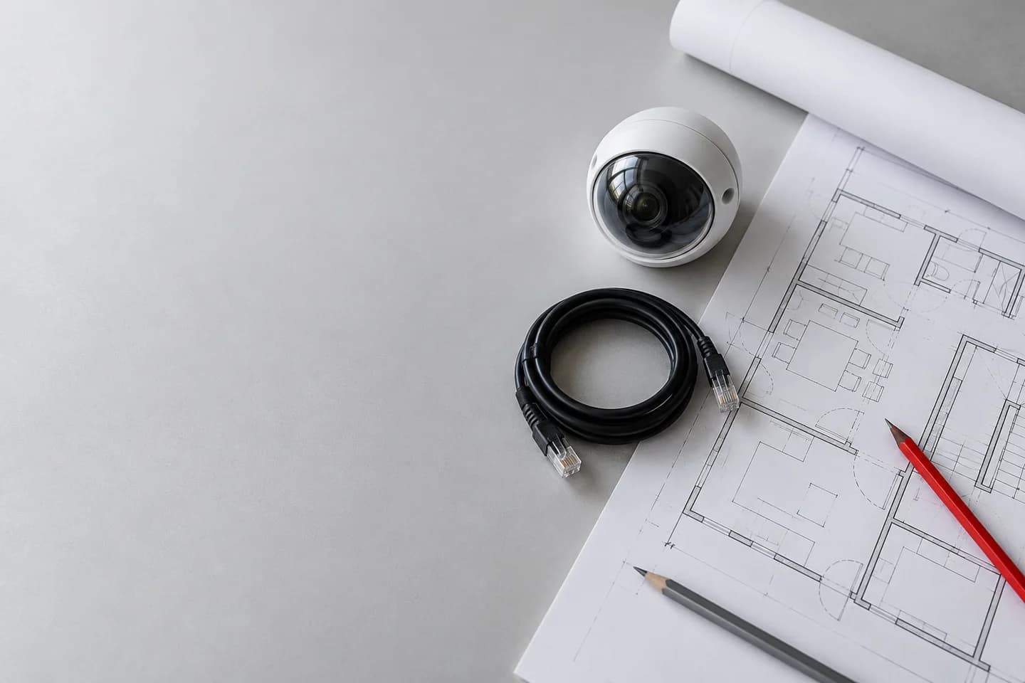 Kameraplanung mit Grundriss und Netzwerktechnik
