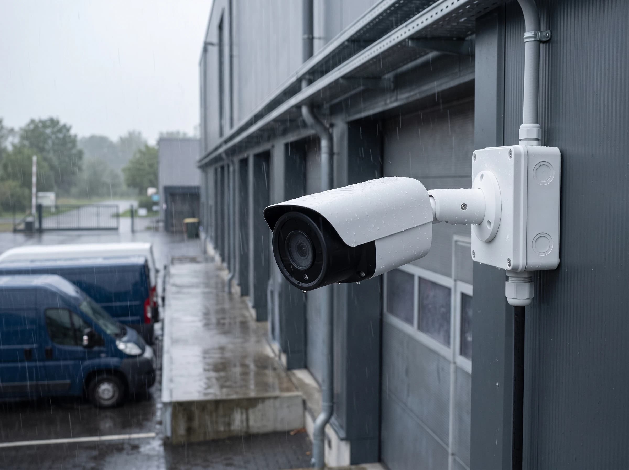 Die FB-8B überwacht bei Regen eine Ladespur
